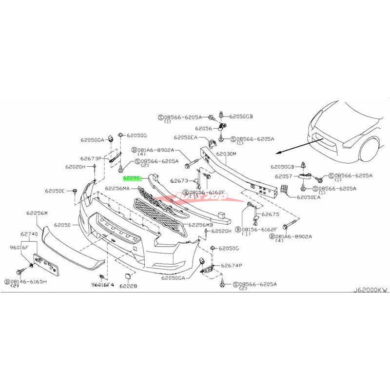 Genuine Nissan Front Bumper Energy Absorber Fits Nissan R35 GTR 2007-