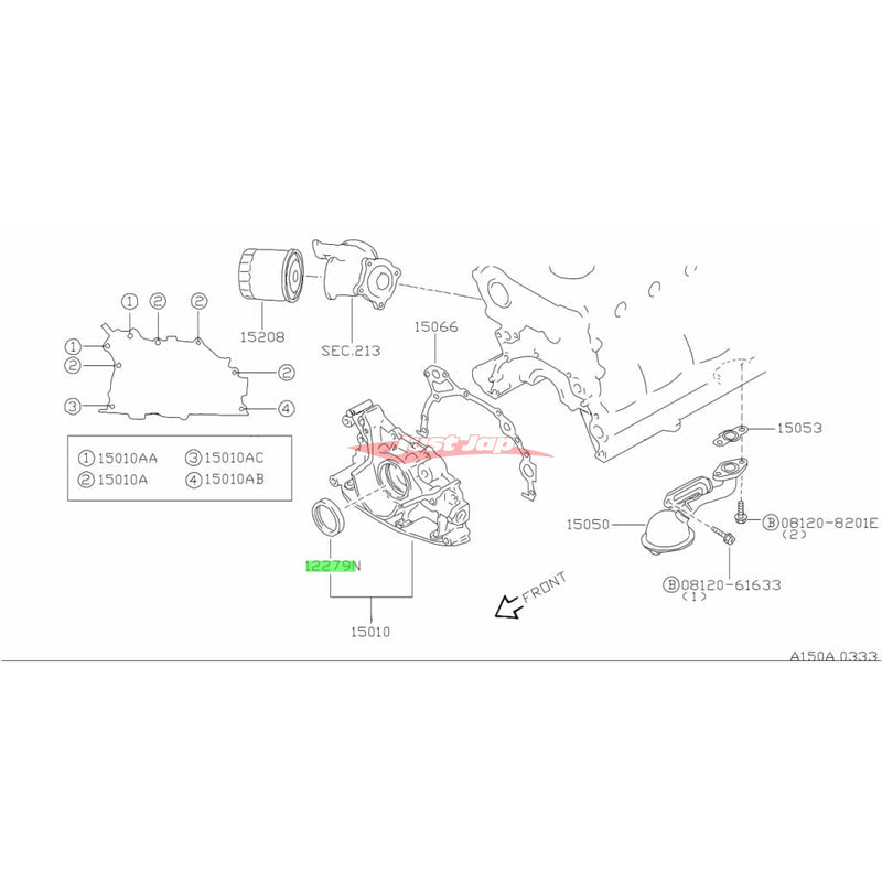 Genuine Nissan Front Camshaft / Crankshaft Oil Seal Fits Nissan CA18DE(T) RB20DE(T) RB25DE(T) RB26DETT RB30E(T) VG30DE(TT)