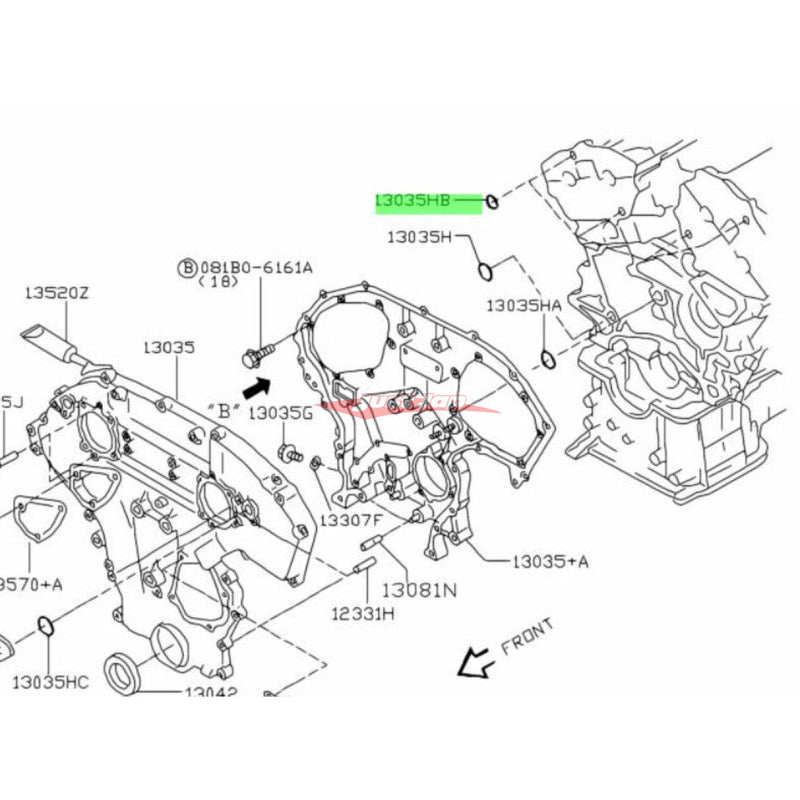 Genuine Nissan Front Engine Cover to Cylinder Head Oil O Ring Seal Fits Nissan R35 GTR, V35/V36 Skyline, 350Z, 370Z, Elgrand, M35 Stagea & J50 Crossover (VQ & VR38)