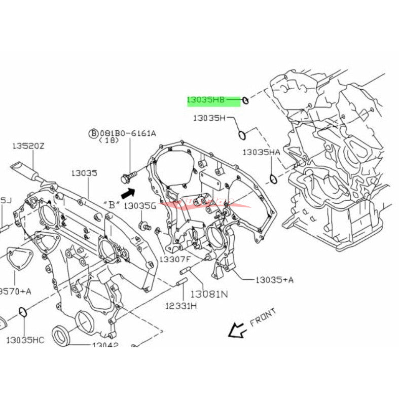 Genuine Nissan Front Engine Cover to Cylinder Head Oil O Ring Seal Fits Nissan R35 GTR, V35/V36 Skyline, 350Z, 370Z, Elgrand, M35 Stagea & J50 Crossover (VQ & VR38)