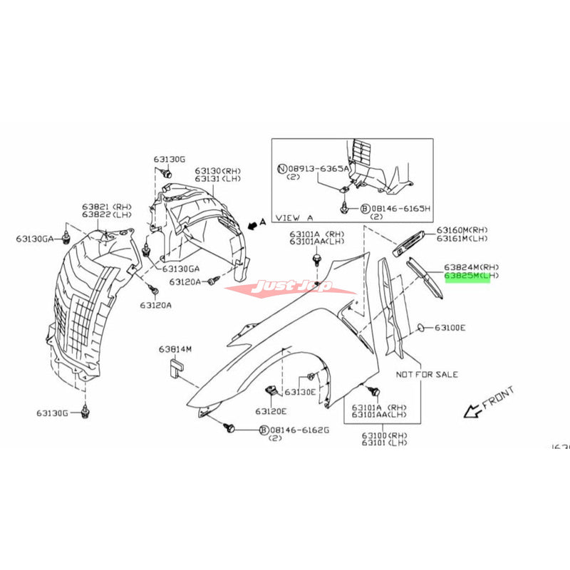 Genuine Nissan Front Fender Duct L/H Fits Nissan R35 GT-R