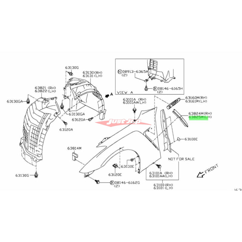 Genuine Nissan Front Fender Duct L/H Fits Nissan R35 GT-R