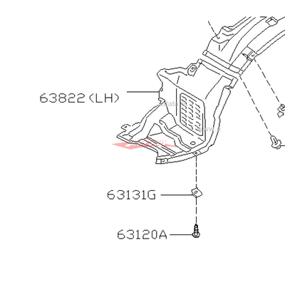 Genuine Nissan Front Inner L/H Guard Liner Fits Nissan Skyline R33 GTS/T Ser. II (96-98)