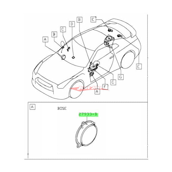 Genuine Nissan Front Lower Door Speaker (BOSE Audio) Fits Nissan R35 GTR