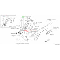 Genuine Nissan Front R/H Guard Liner Fits Nissan S13 180SX (-08/1996)