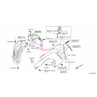 Genuine Nissan Front R/H Inner Guard Liner Rear Section (63842-JF00B) Fits Nissan R35 GTR