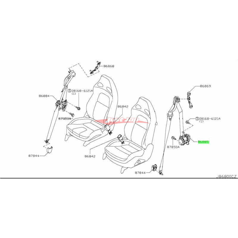 Genuine Nissan Front Seat Belt Assembly L/H Fits Nissan R35 GTR JDM (11/07-11/10)