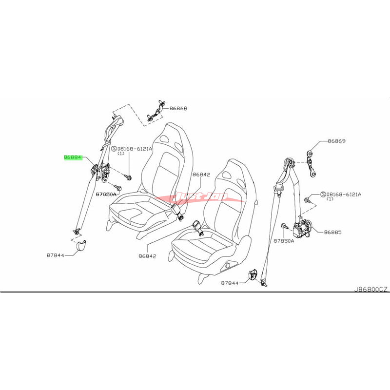 Genuine Nissan Front Seat Belt Assembly R/H Fits Nissan R35 GTR JDM (11/07-11/10)