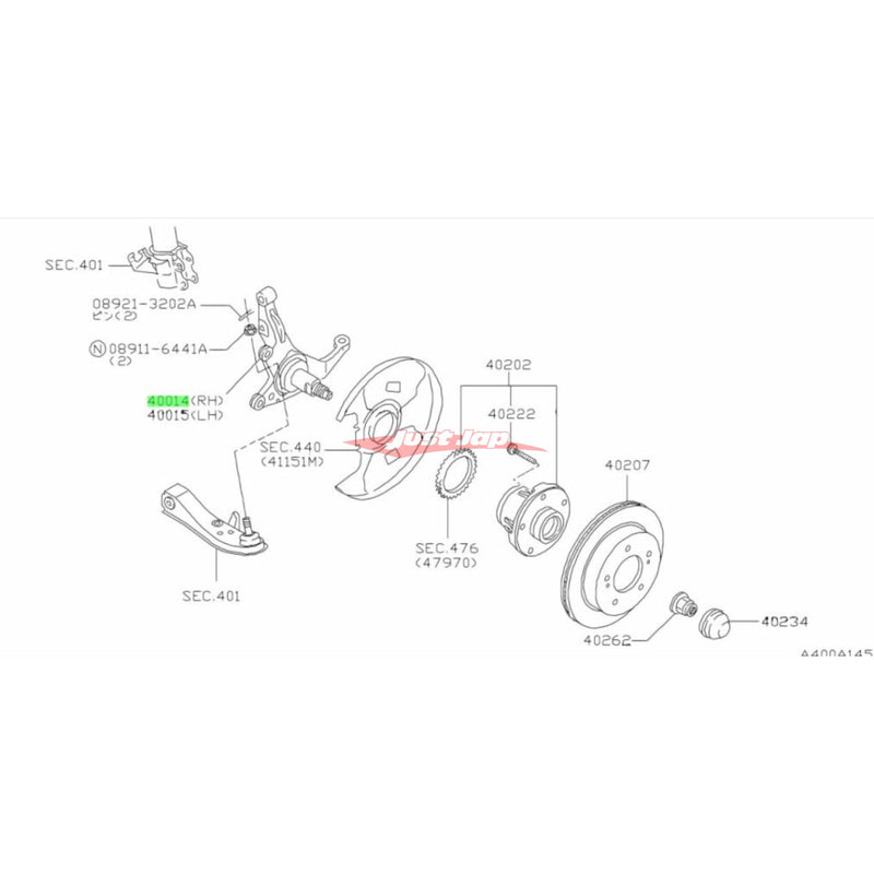 Genuine Nissan Front Spindle/Knuckle R/H Fits Nissan Silvia S14/S15