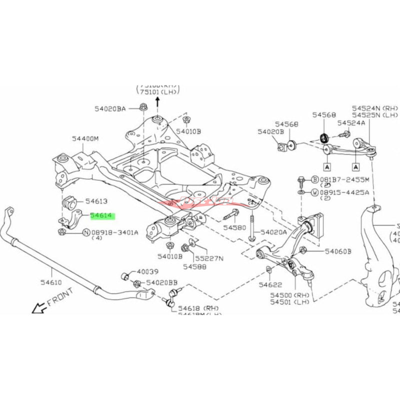 Genuine Nissan Front Sway/Stabilizer Bar Bush Bracket Fits Nissan R35 GT-R