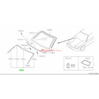 Genuine Nissan Front Windscreen Moulding Set Fits Nissan S13 Silvia & 180SX