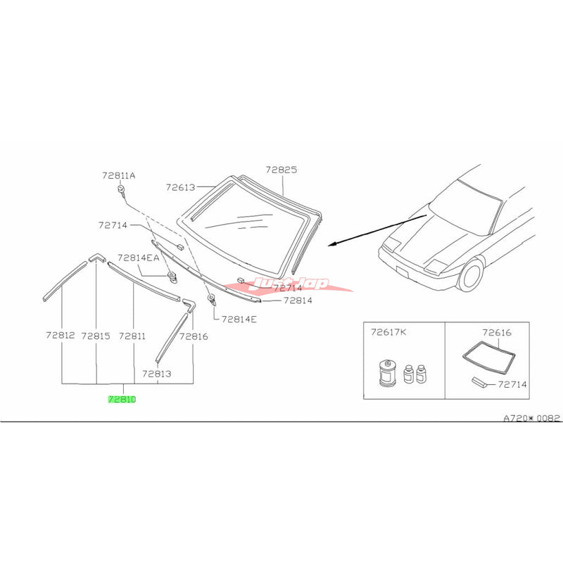 Genuine Nissan Front Windscreen Moulding Set Fits Nissan S13 Silvia & 180SX