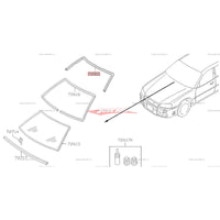 Genuine Nissan Front Windscreen Moulding Upper Centre Fits Nissan R34 Skyline (Sedan)