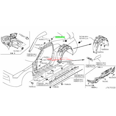 Genuine Nissan Front Windscreen Pillar Trim / Roof Turret Moulding Clip Grommet Fits Nissan R35 GTR