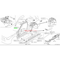 Genuine Nissan Front Windscreen Pillar Trim / Roof Turret Moulding L/H (KAD Gunmetal) Fits Nissan R35 GTR CBA 2007-