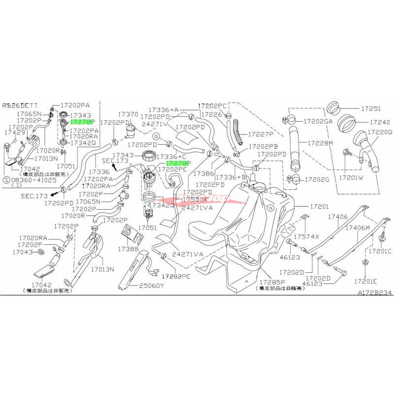 Genuine Nissan Fuel Pump / Tank Sender Unit Bulkhead Assembly Fits Nissan S15 Silvia, R34 Skyline GT-T, GTR & C35 Laurel (RB25DET/RB26DETT)
