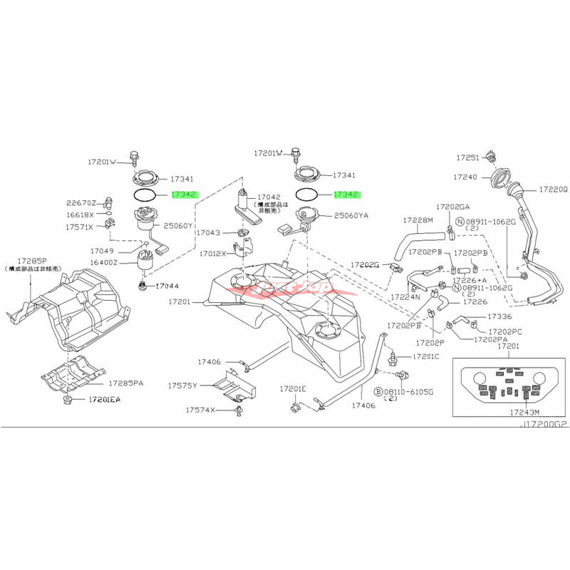 Genuine Nissan Fuel Tank Sender Unit O-Ring Seal fits Nissan (Check Vehicle Compatibility)