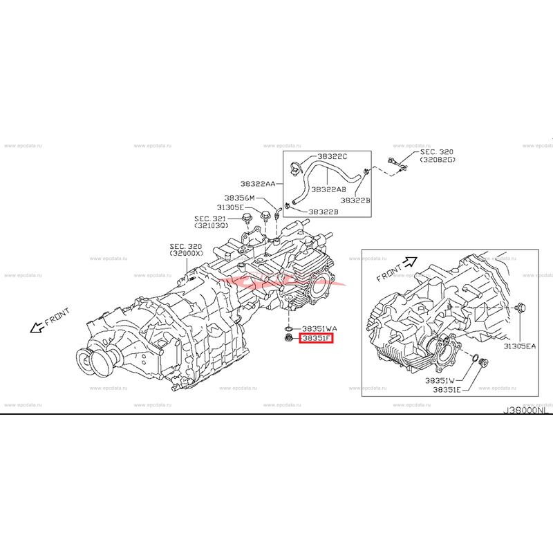 Genuine Nissan GR6 Rear Differential Drain Plug Fits Nissan R35 GTR