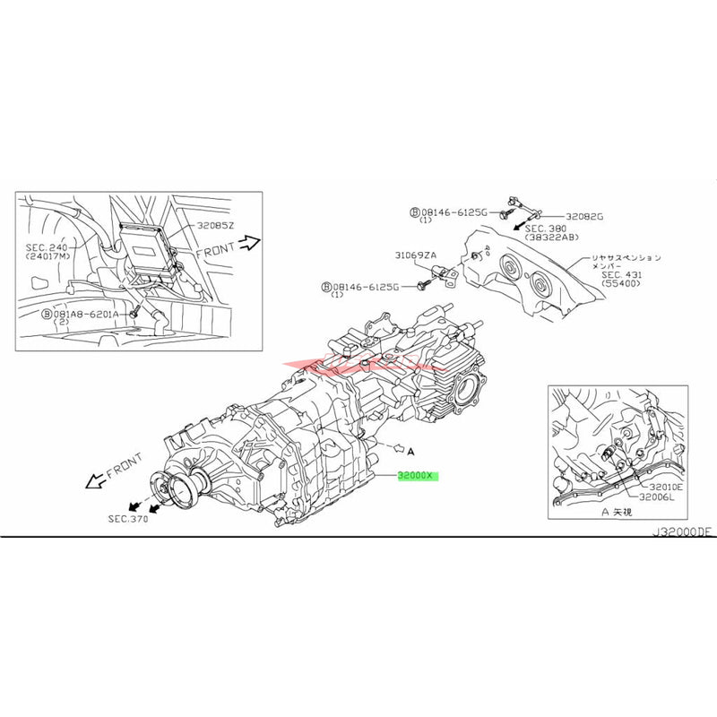 Genuine Nissan GR6 Transmission Assembly (MY17+) Fits Nissan R35 GTR