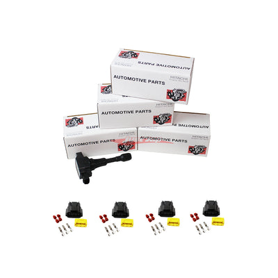 Genuine Nissan Hitachi R35 GTR Ignition Coil & Plug Conversion Set - 4 Cylinder Kit