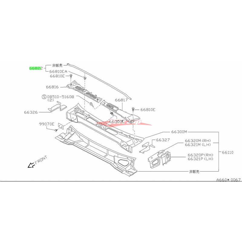 Genuine Nissan Hood Bonnet Cowling Rubber Seal Fits Nissan S13 Silvia & 180SX