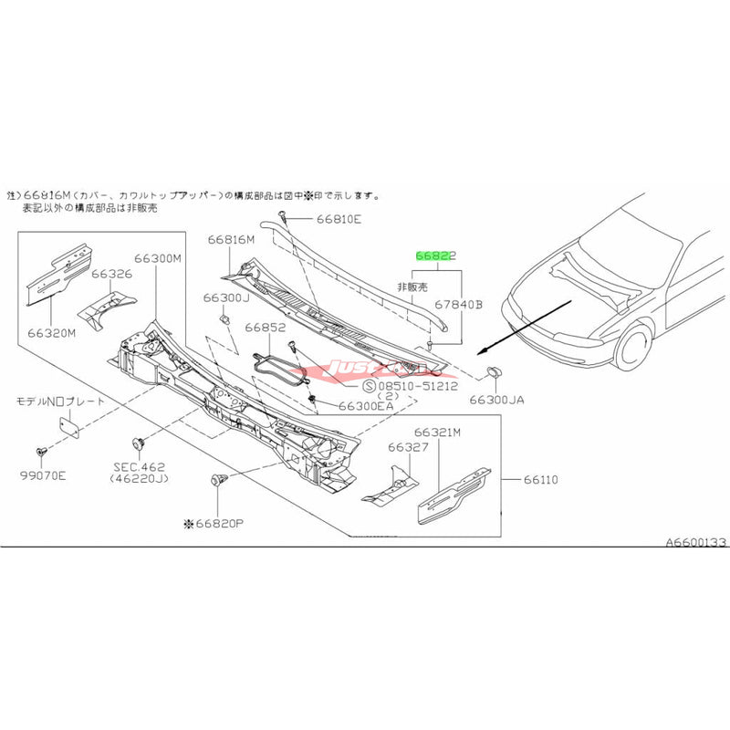 Genuine Nissan Hood Bonnet Cowling Rubber Seal Fits Nissan S14/S15 Silvia & 200SX