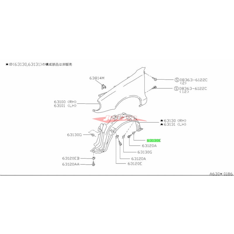Genuine Nissan Inner Guard Liner Screw Grommet Fits Nissan (Check Compatibility)