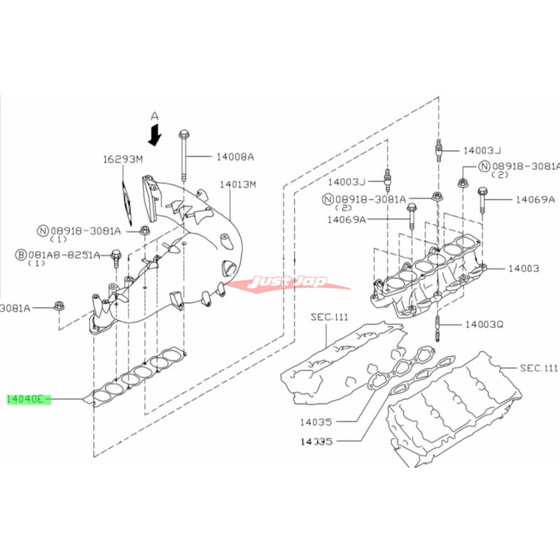 Genuine Nissan Intake Manifold Gasket Fits Nissan NM35 Stagea VQ25DET