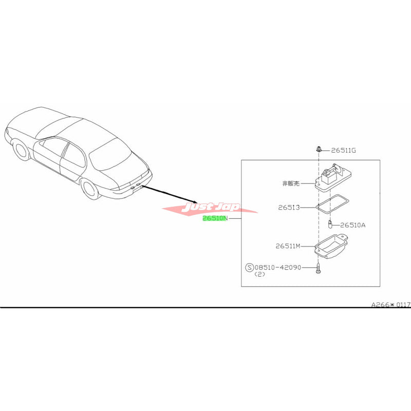 Genuine Nissan License Plate Lamp Assembly Fits Nissan R32 Skyline