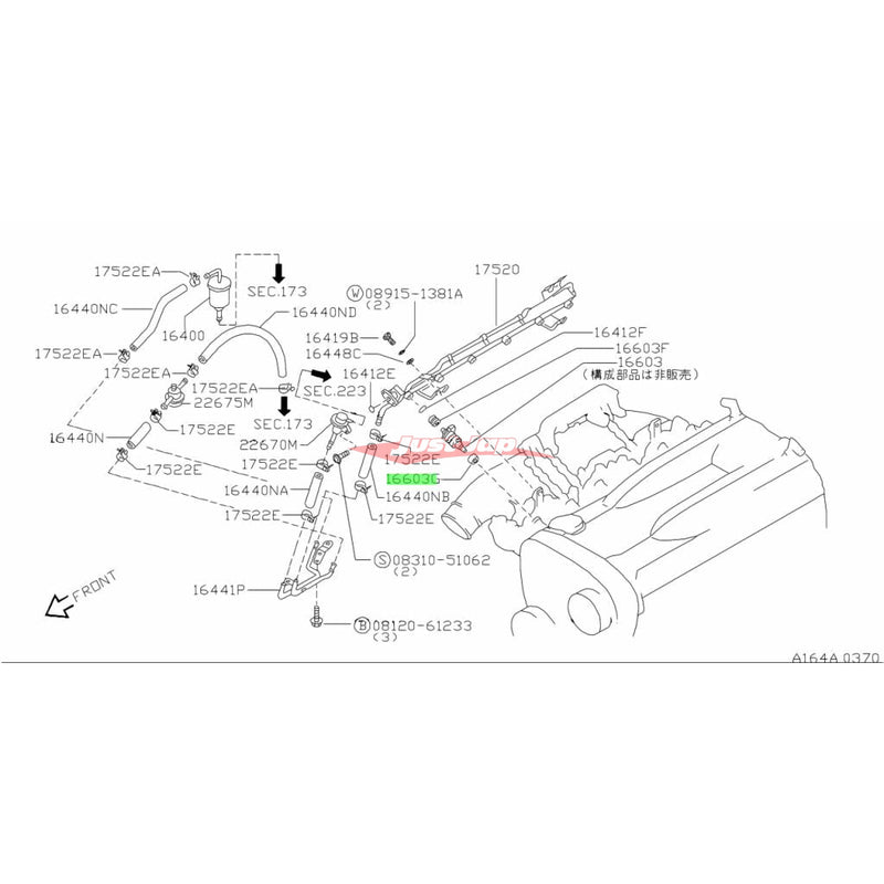 Genuine Nissan Lower Injector Seat Seal Fits Nissan Skyline GTR & Stagea 260RS (RB26DETT)