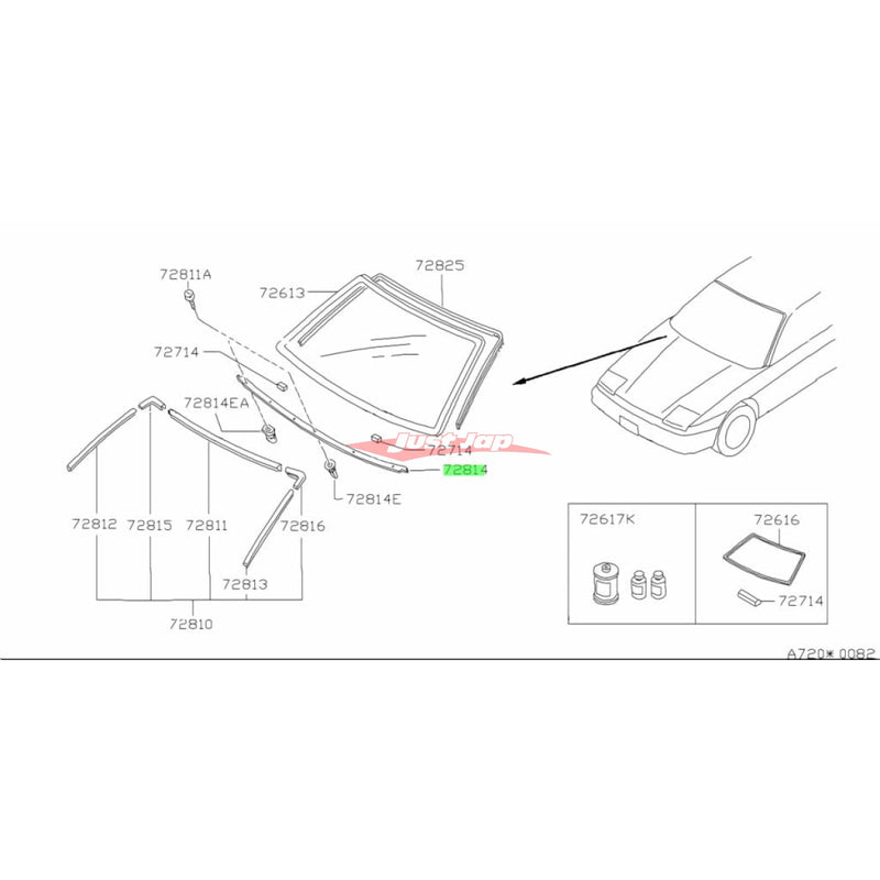 Genuine Nissan Lower Windshield Moulding Fits Nissan S13 Silvia & 180SX