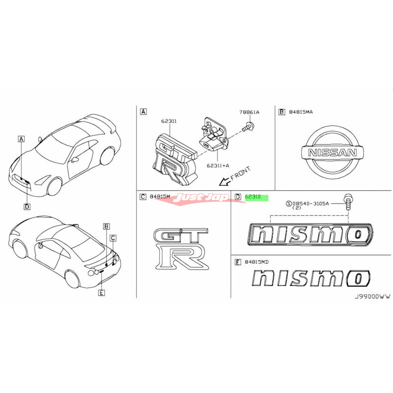 Genuine Nissan "NISMO" Front Emblem Fits Nissan GT-R R35