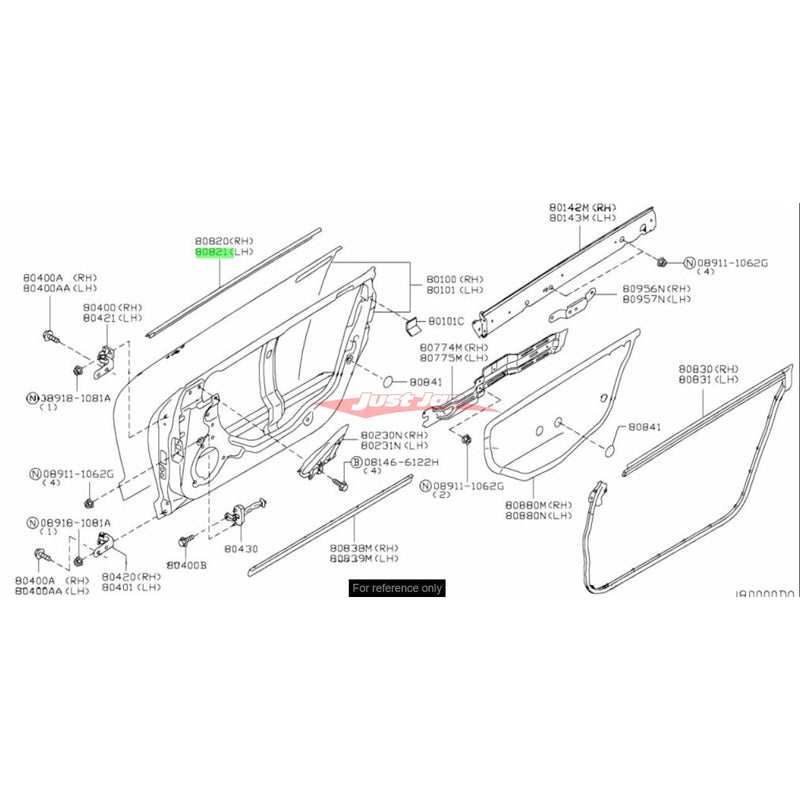 Genuine Nissan Outer Door Mould L/H Fits Nissan R35 GT-R