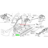 Genuine Nissan Outer Side Skirt Clip (Male) Fits Nissan M35 Stagea, R34 Skyline, R35 GTR, V35/V36 Skyline, Z33 350Z & Z11/Z12 Cube