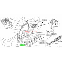 Genuine Nissan Outer Side Skirt Clip (Male) Fits Nissan M35 Stagea, R34 Skyline, R35 GTR, V35/V36 Skyline, Z33 350Z & Z11/Z12 Cube
