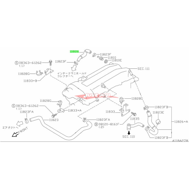 Genuine Nissan PCV Hose Fits Nissan Silvia S14/S15 & 200SX