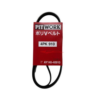 Genuine Nissan Pitwork Air Cond. Belt (4PK910) Fits Nissan C34 C34/C35 Laurel, C34 Stagea, R33/R34 Skyline, Y34 Cedric & Gloria RB25/RB26