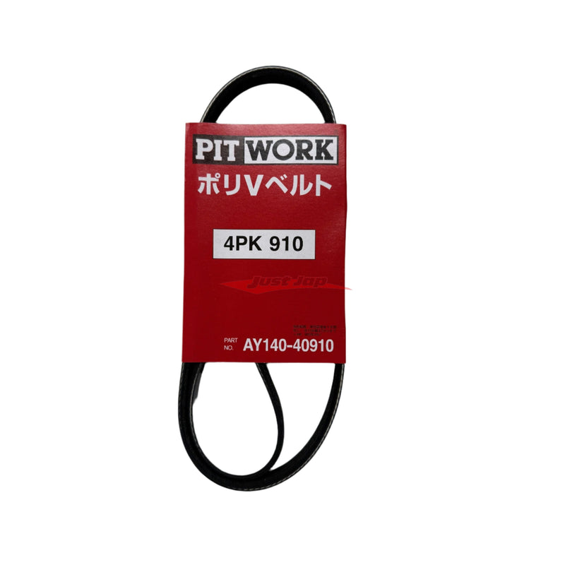 Genuine Nissan Pitwork Air Cond. Belt (4PK910) Fits Nissan C34 C34/C35 Laurel, C34 Stagea, R33/R34 Skyline, Y34 Cedric & Gloria RB25/RB26