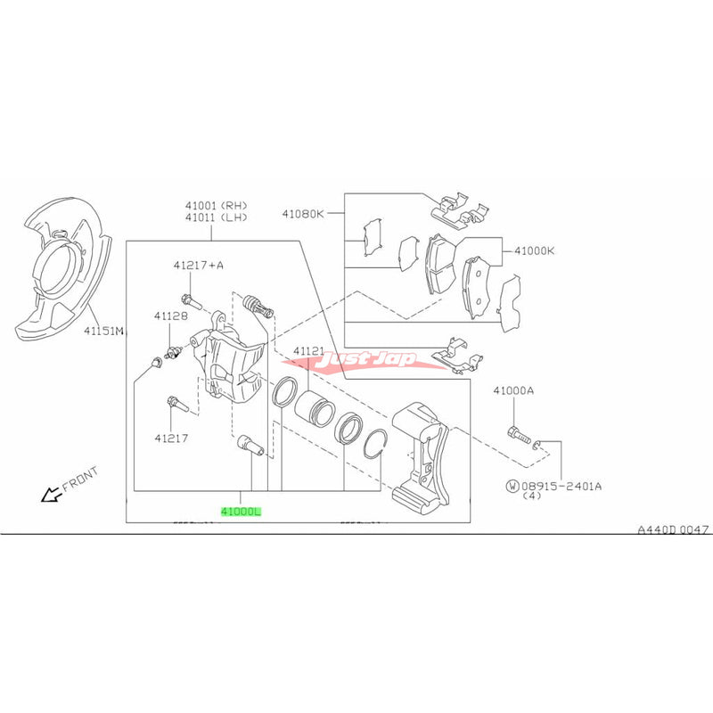 Genuine Nissan / Pitwork Front Caliper Seal Kit (41120-11L27) Fits Nissan RNN14 GTi-R & N15 Pulsar SSS/VZ-R