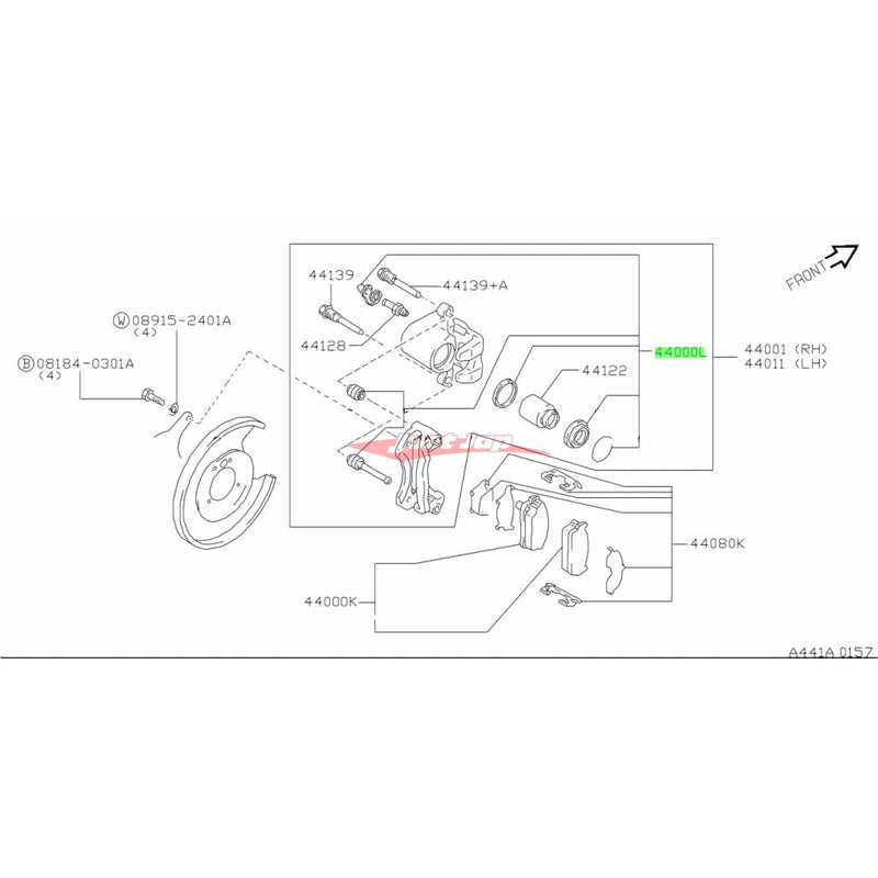 Genuine Nissan Pitwork Rear Brake Caliper Seal Kit Fits Nissan A31 Cefiro, R32/R33 Skyline GTS & C33/C34 Laurel (Single Piston)