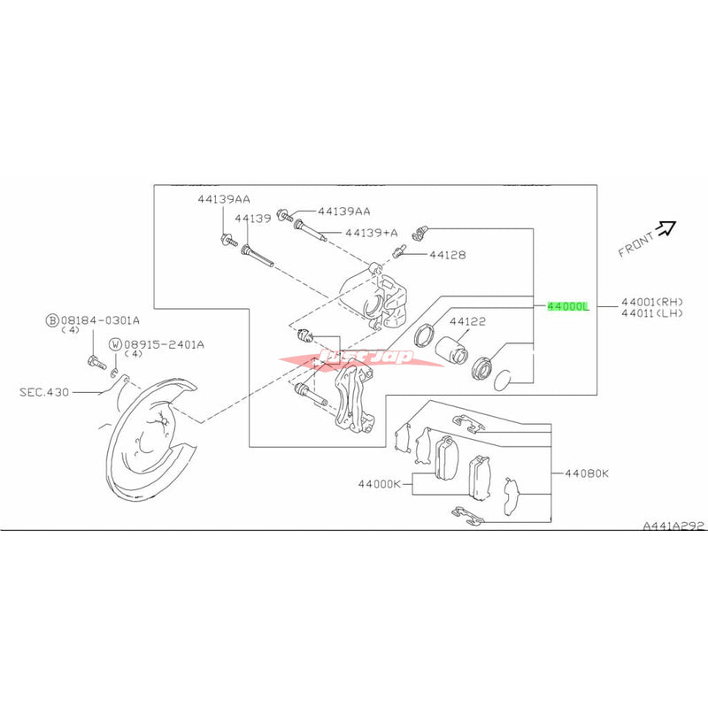 Genuine Nissan Pitwork Rear Brake Caliper Seal Kit Fits Nissan R34 Skyline GT, C34 Stagea & C35 Laurel (Single Piston)