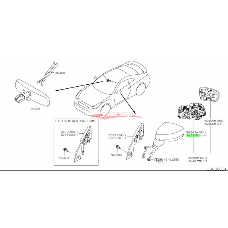 Genuine Nissan Power Mirror Fold Unit L/H Fits Nissan R35 GTR