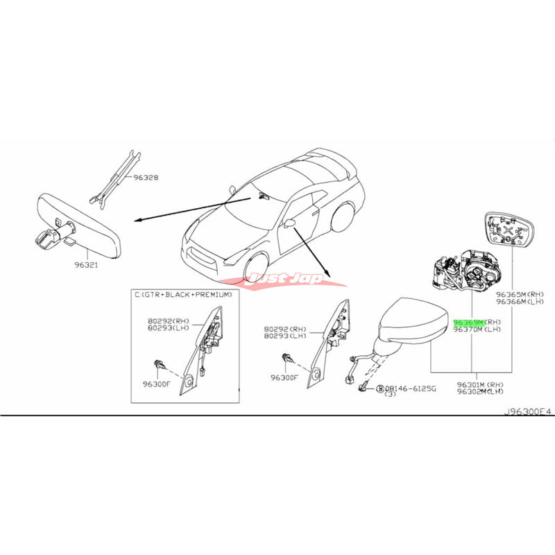 Genuine Nissan Power Mirror Fold Unit R/H Fits Nissan R35 GTR