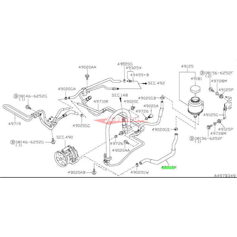 Genuine Nissan Power Steering Return Hose Fits Nissan Skyline R34 GT/GT-T (RB25DE/DET)