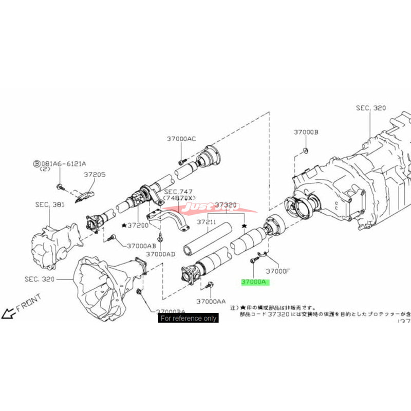 Genuine Nissan Propeller Tailshaft Rear Bolts Fits Nissan R35 GT-R