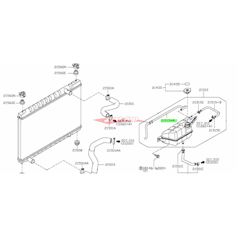 Genuine Nissan Radiator Coolant Expansion Tank Overflow Hose Fits Nissan R35 GTR