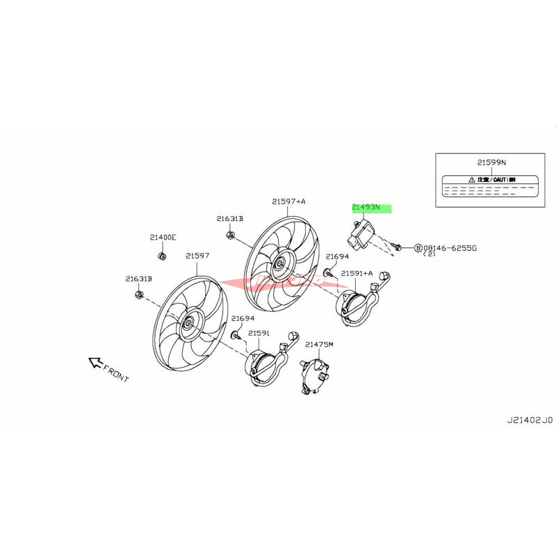 Genuine Nissan Radiator Fan Control Module Fits Infiniti EX25/EX35/EX37, G25/G35/G37/Q40/Q50/Q60/Q70, Nissan C12/C13 Pulsar, E51 Elgrand, J50 Crossover, R35 GTR, V36 Skyline, Y50 Fuga, Z34 370Z & ZE0 Leaf
