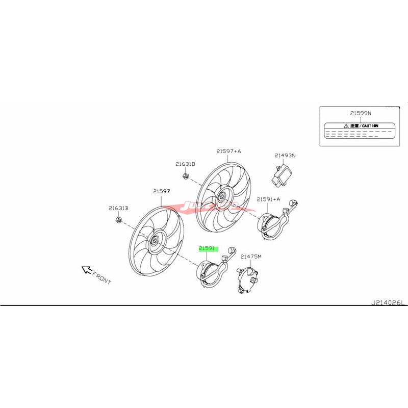 Genuine Nissan Radiator Fan Motor (L/H) Fits Nissan R35 GTR VR38DETT
