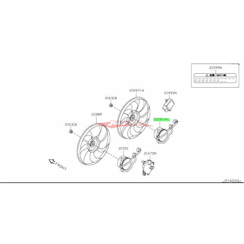 Genuine Nissan Radiator Fan Motor (R/H) Fits Nissan R35 GTR VR38DETT
