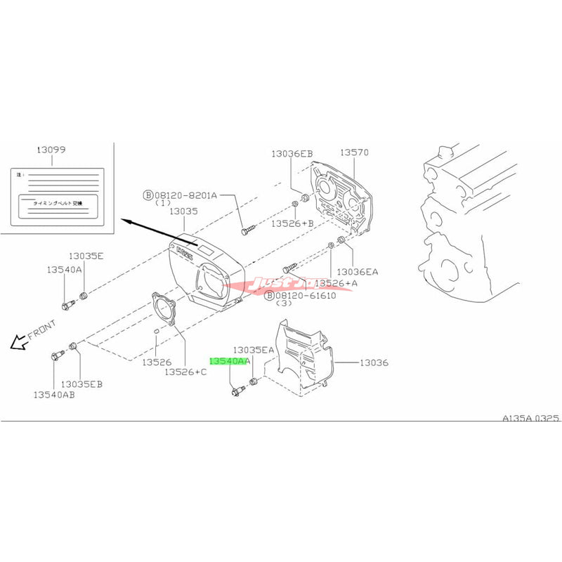Genuine Nissan RB Twincam Lower Timing Cover Bolt Fits Nissan Cefiro, Laurel, Skyline & Stagea (RB20/RB25 Non Neo & RB26)